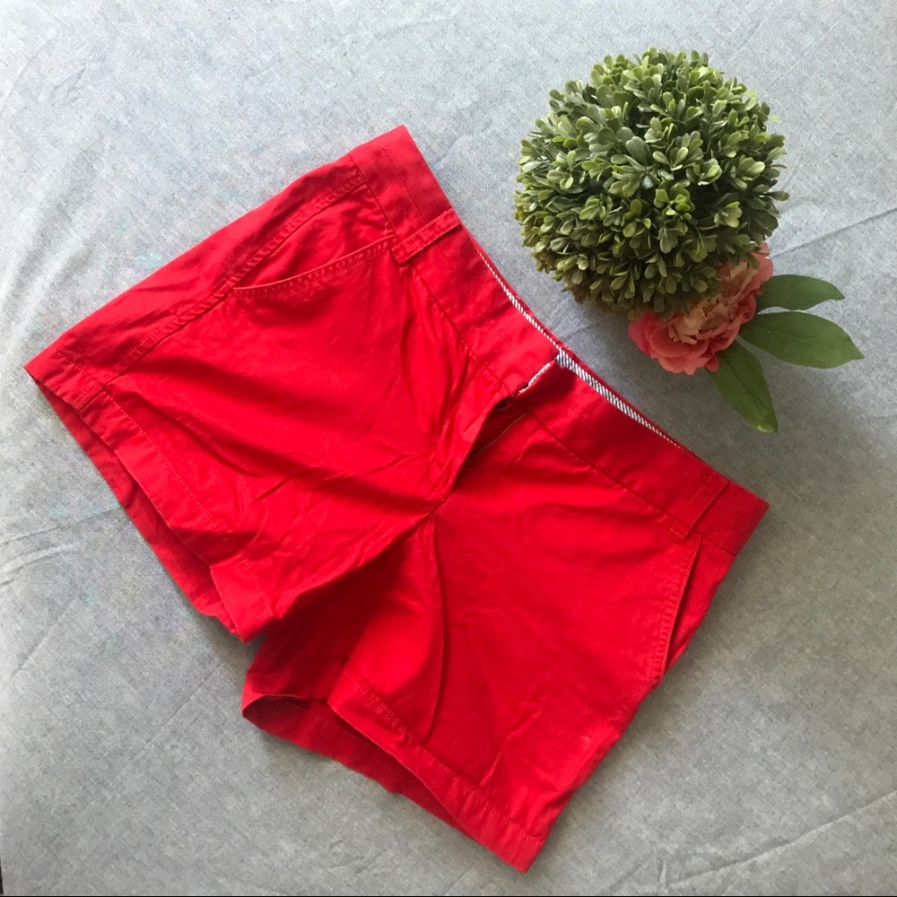 JCrew Red Chino Shorts, Size 6